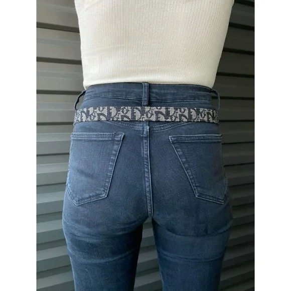 CHRISTIAN DIOR Galliano Vintage Black Diorissimo Canvas CD Belt - Size 75cm/30" - Picture 3 of 11